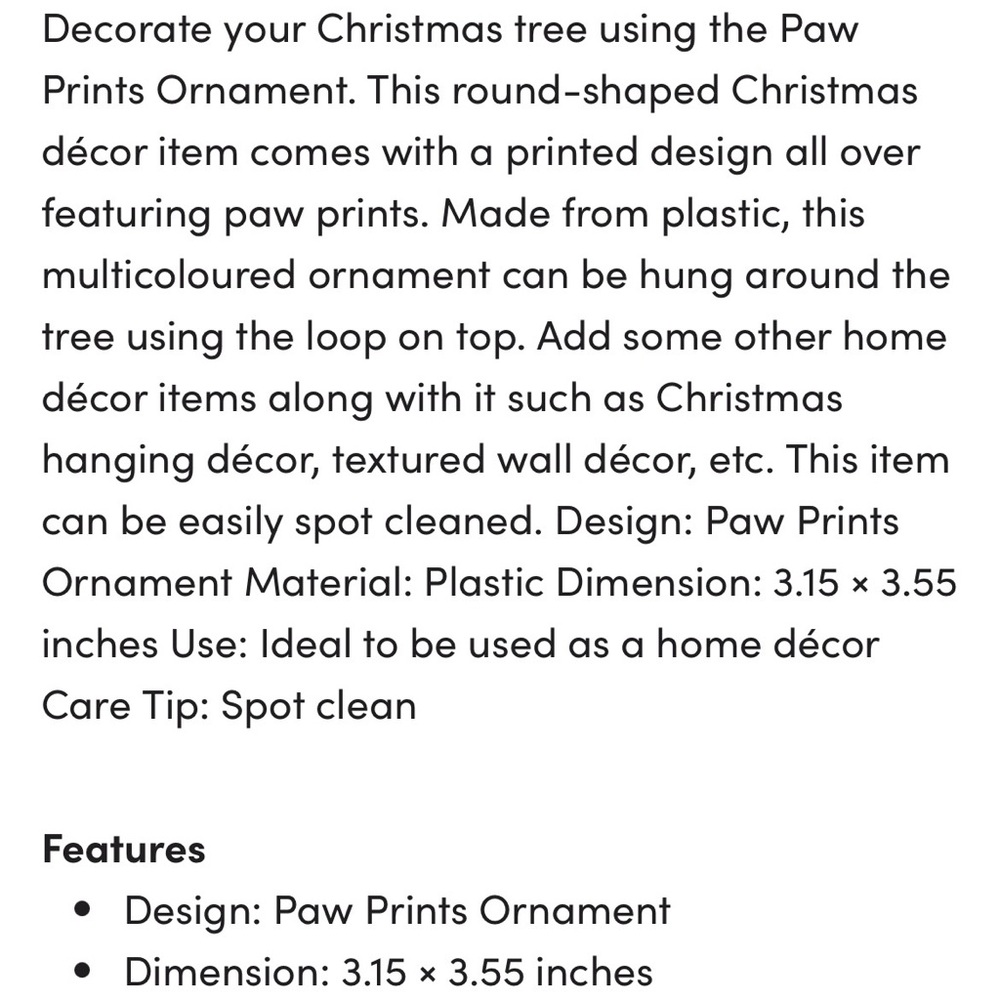 Six Paw Print and Heart Holiday Ornaments from Casadécor - Picture 8 of 8